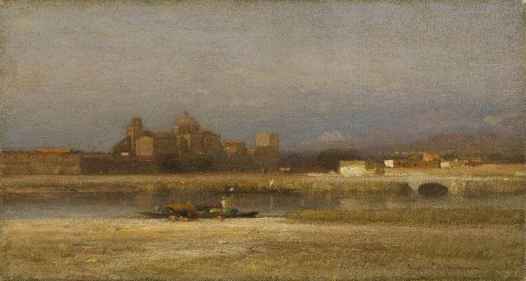 Samuel Colman On the Viga, Outskirts of the City of Mexico oil painting image